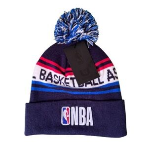 NWT NBA Navy and White Beanie Winter Skully red white and blue